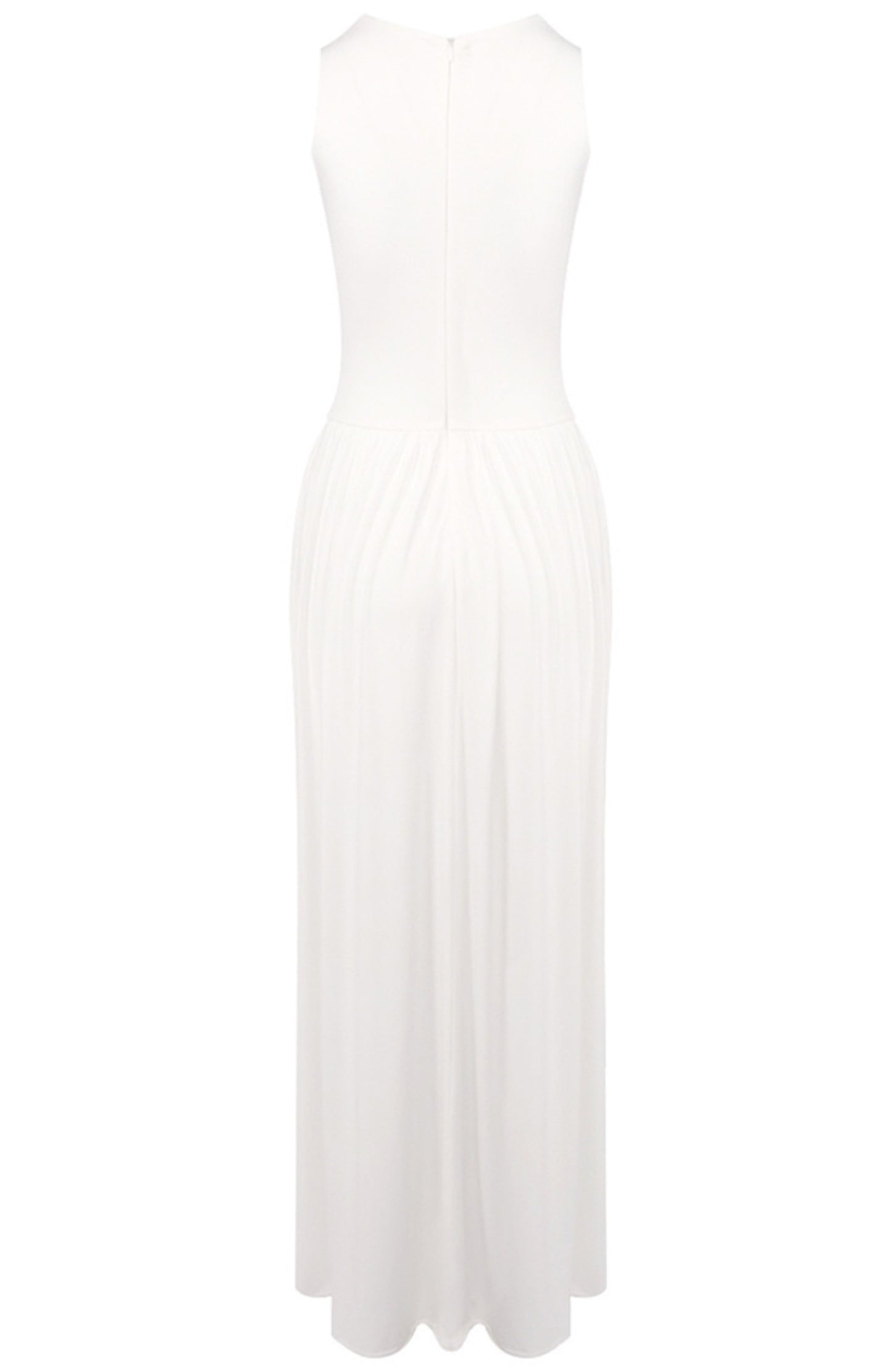 Paeltrix Draped Design Maxi Dress In White