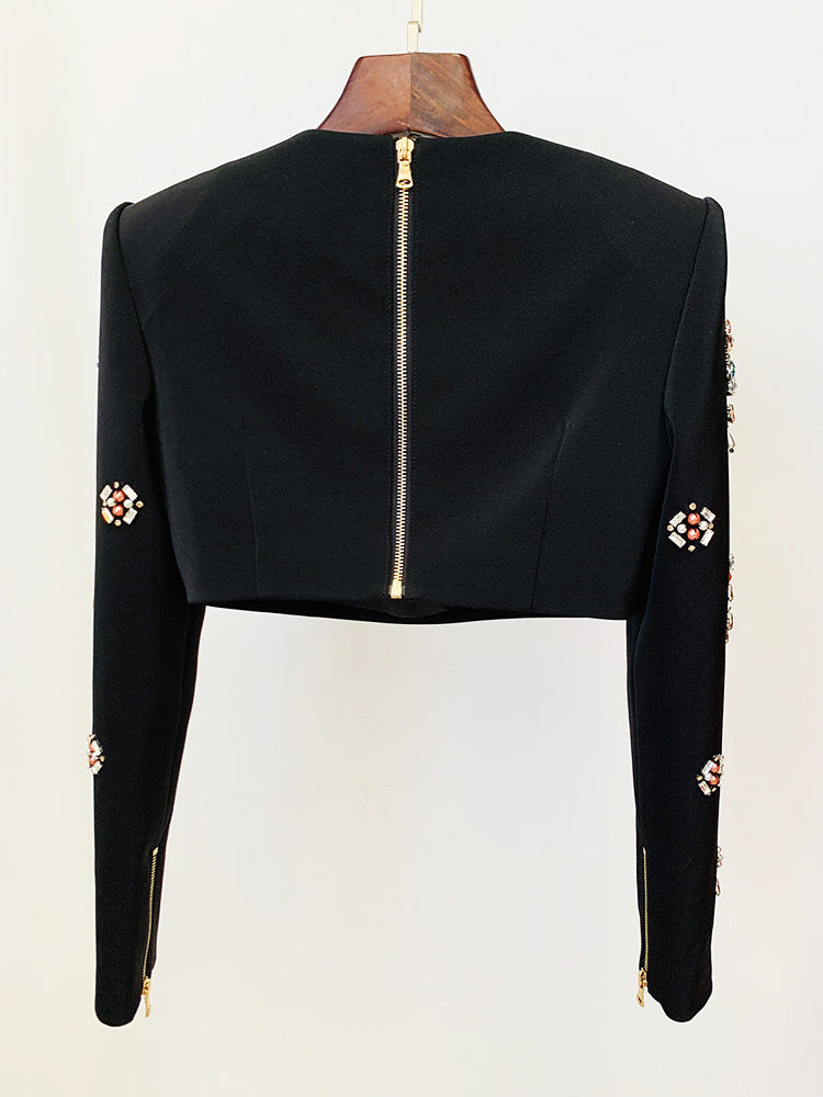 Sobia Crystal Embellished Set In Black