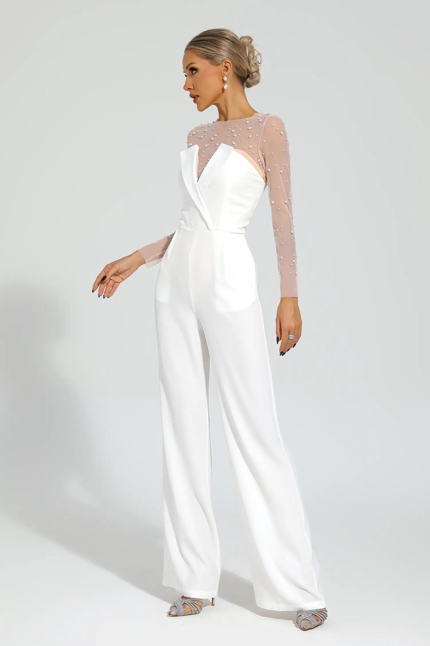 Paza Beaded Jumpsuit Two-Piece Set