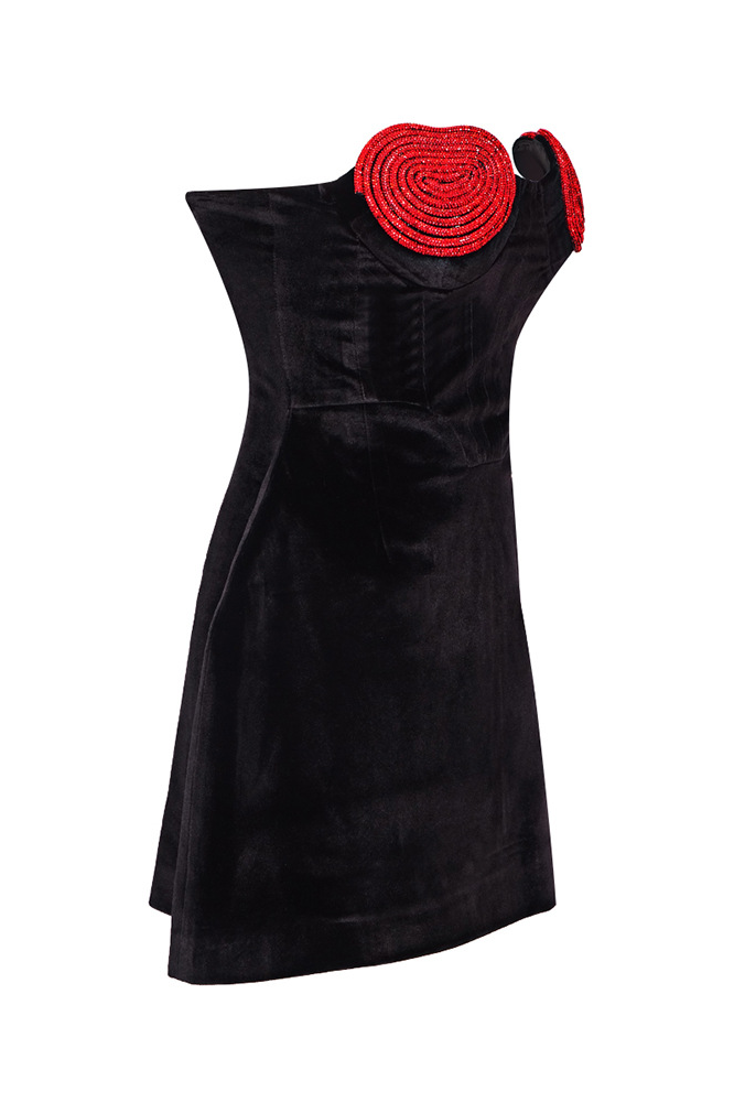Deirdre Crystal Heart Mini Dress