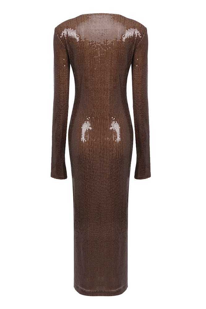Louisa Brown Sequin Maxi Dress