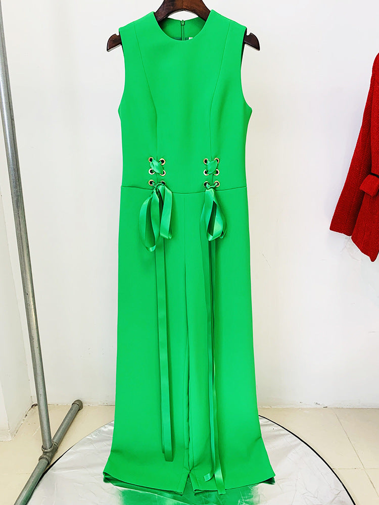 Aryan Lace-Up Sleeveless Jumpsuit