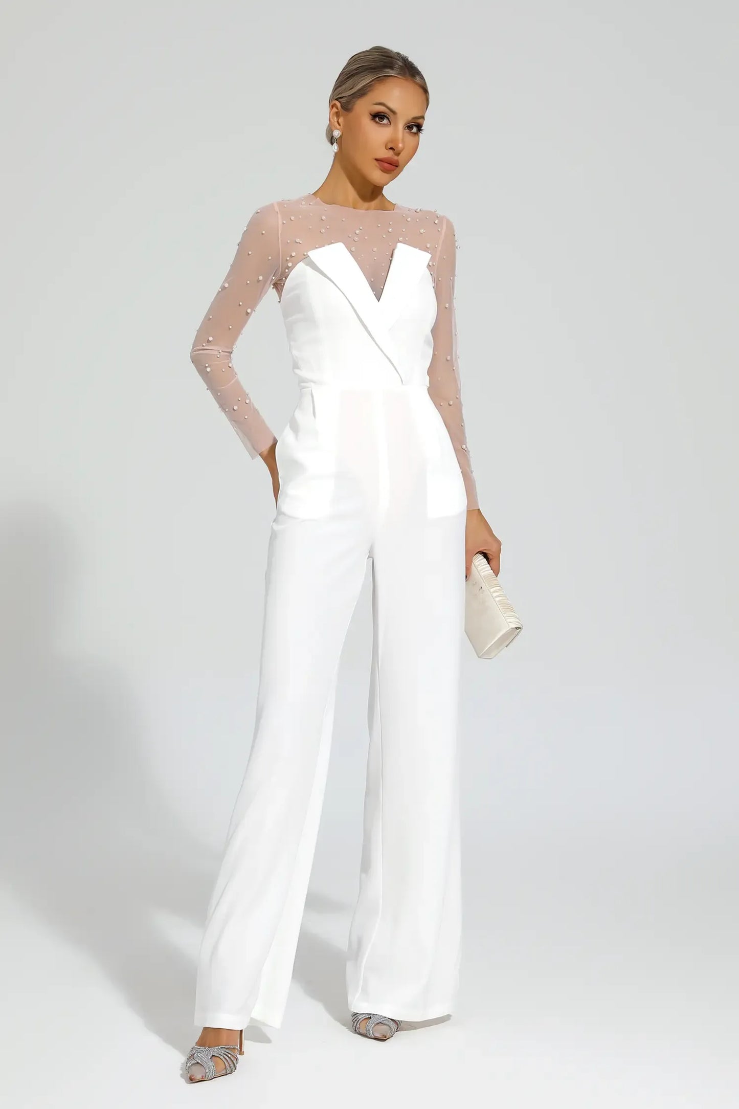 Paza Beaded Jumpsuit Two-Piece Set