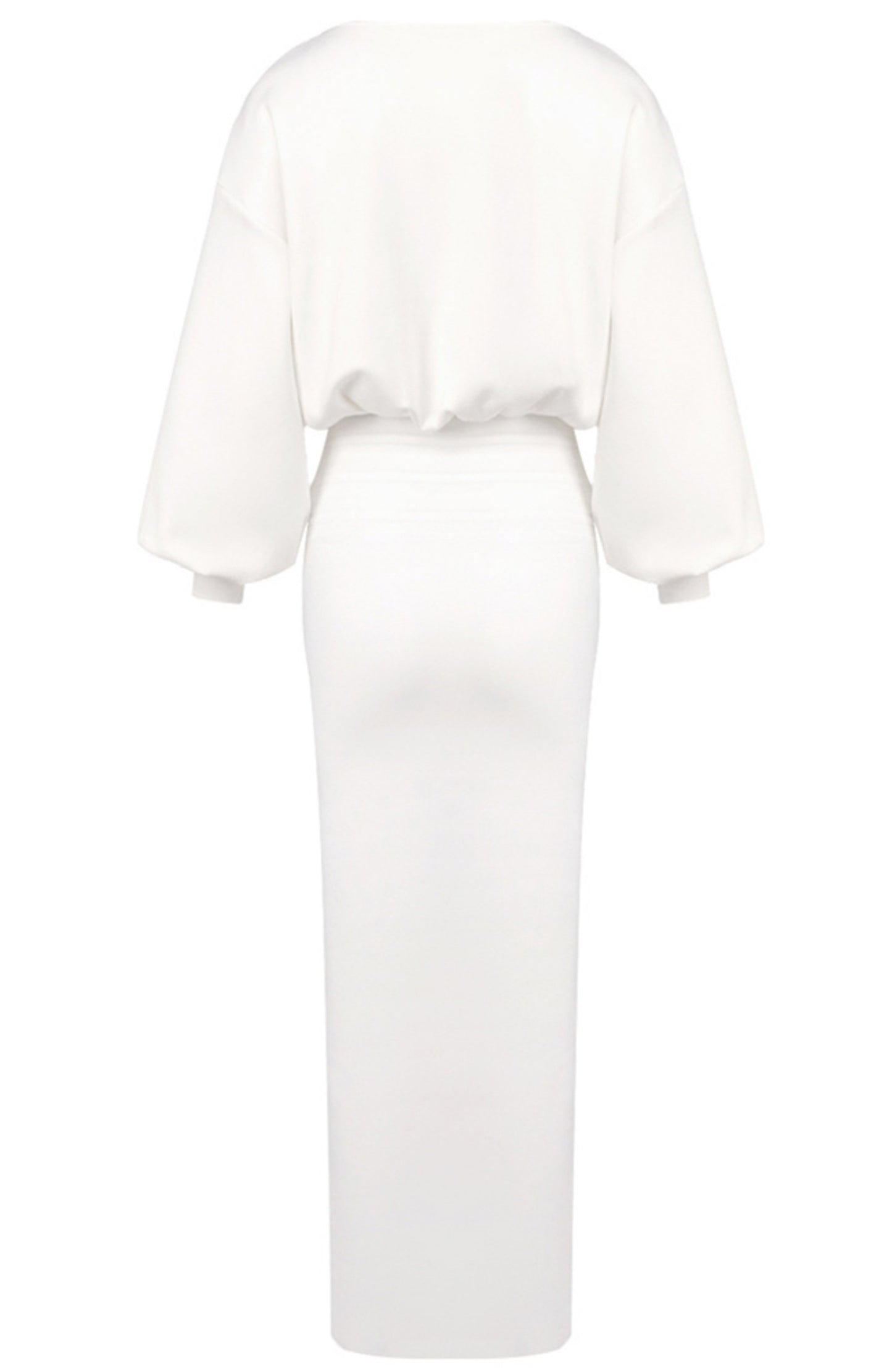 Ilyria Long Sleeve Maxi Dress In White