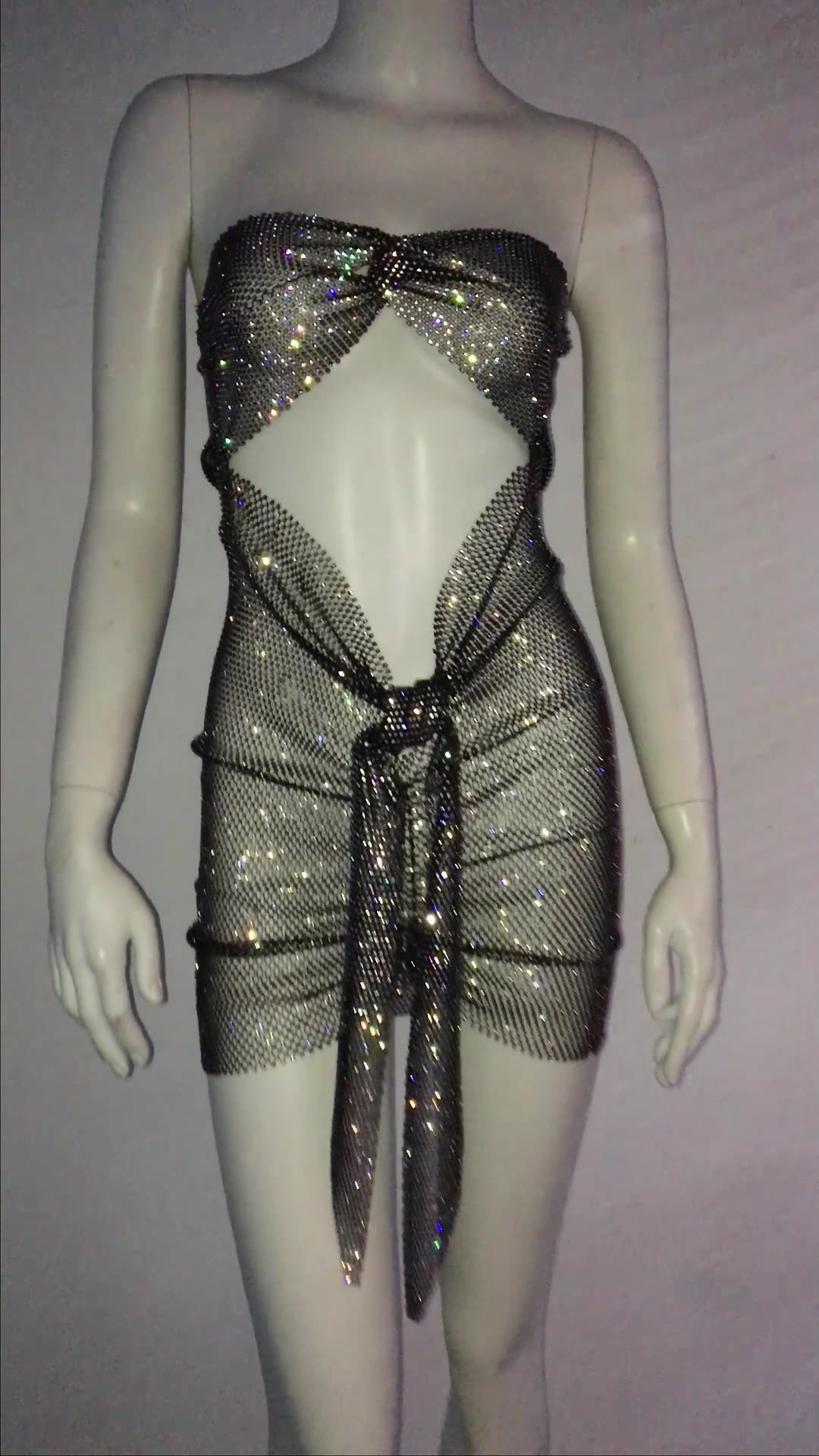 Serena Cutout Chainmail Mini Dress