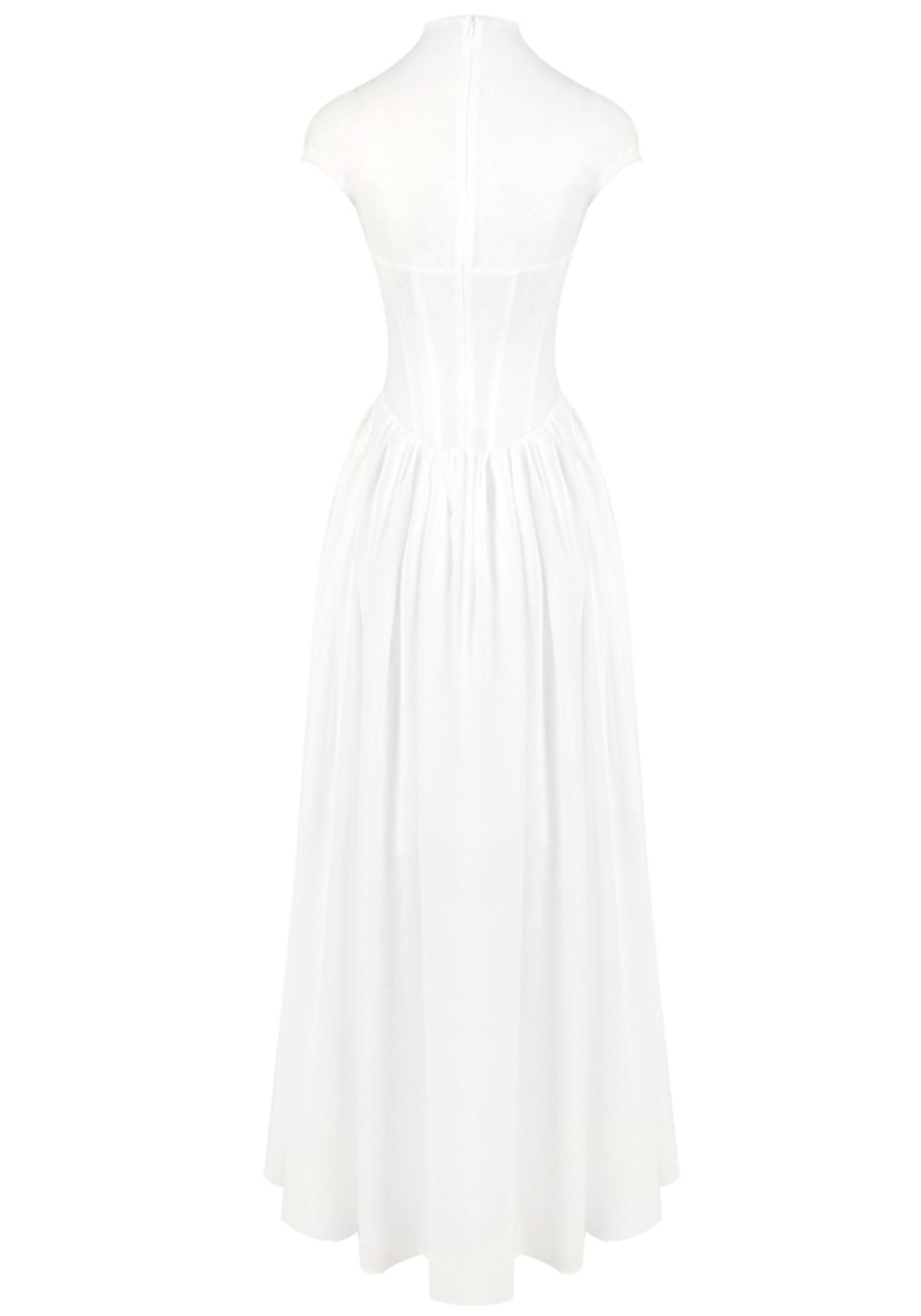Sarayi Structured Mesh A Line Maxi Dress In White
