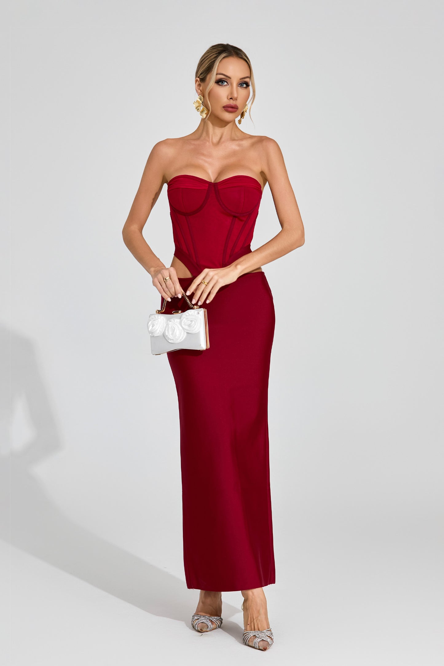 Drythos Cutout Maxi Dress In Red