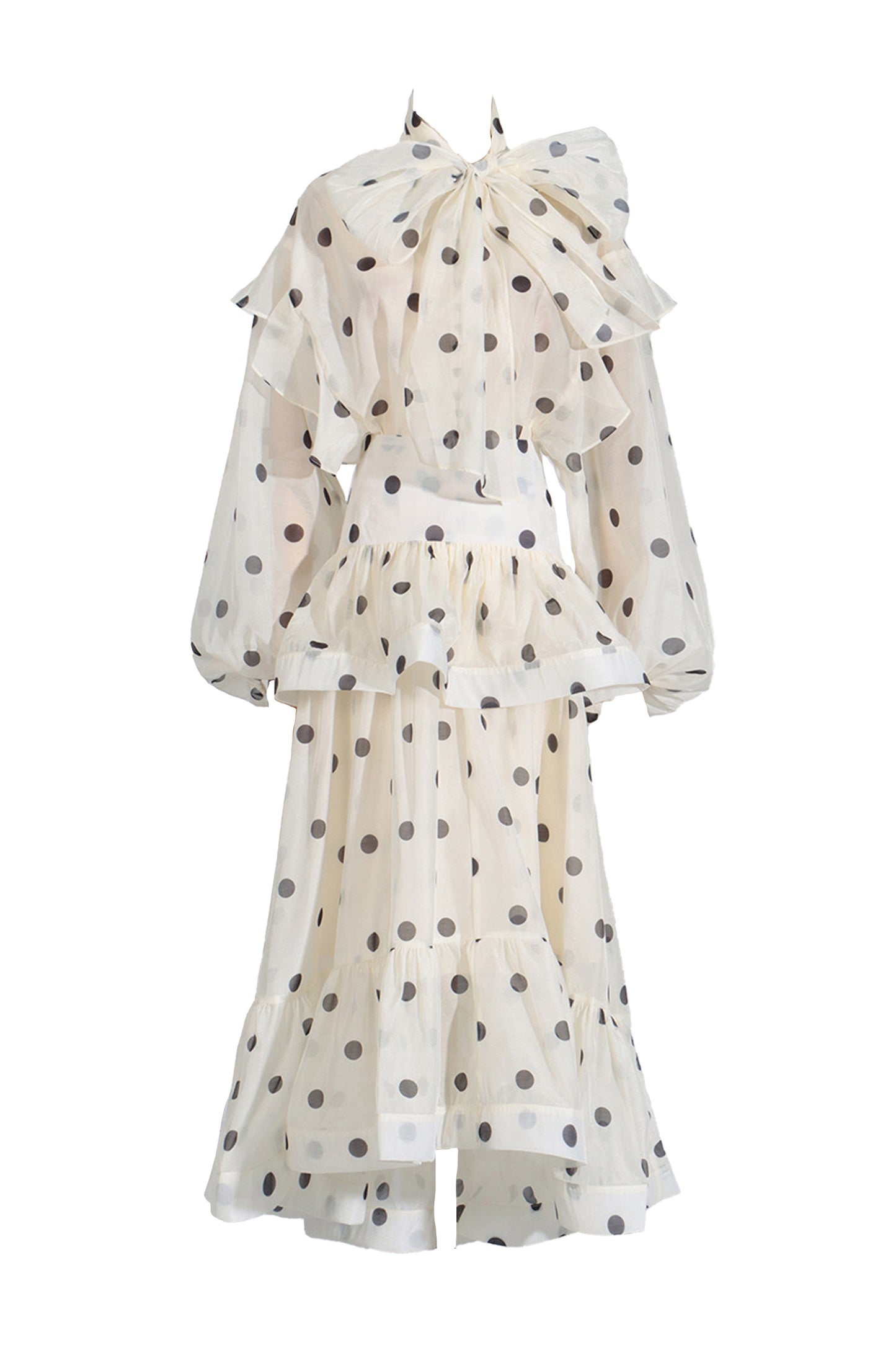 Lexelle Polka Dot Set In Apricot