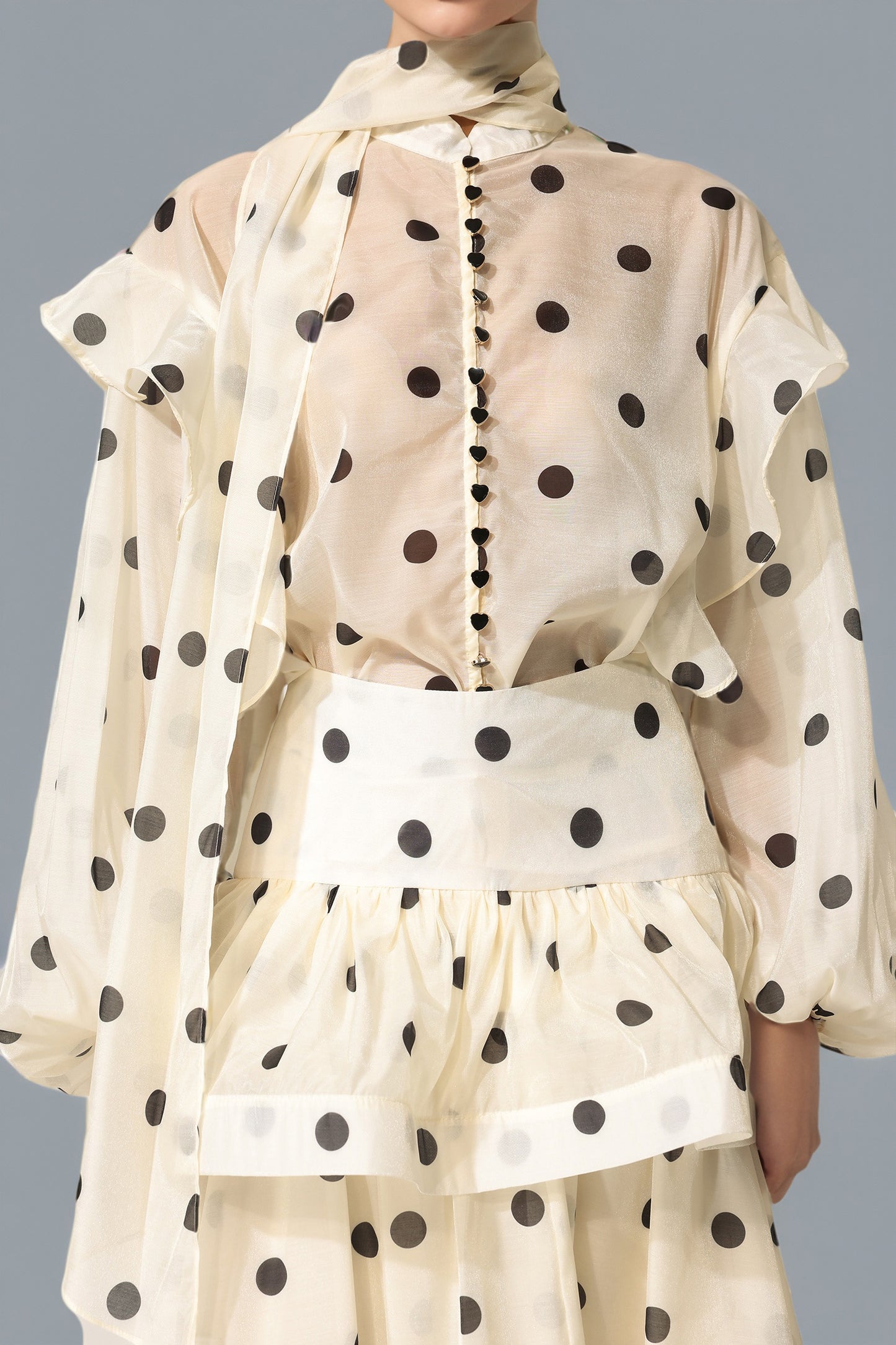 Lexelle Polka Dot Set In Apricot
