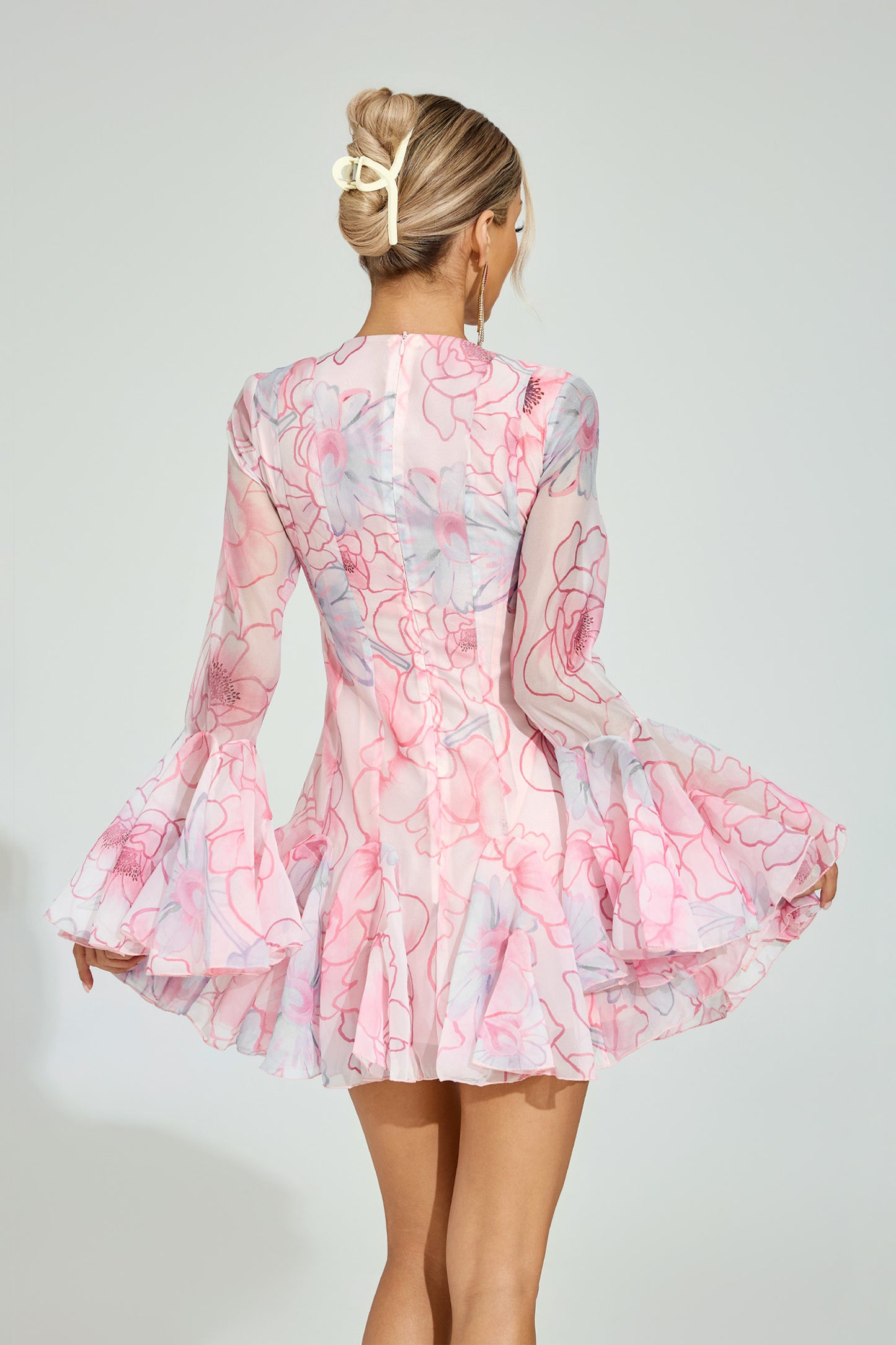 Daelyr Floral Mini Dress In Pink