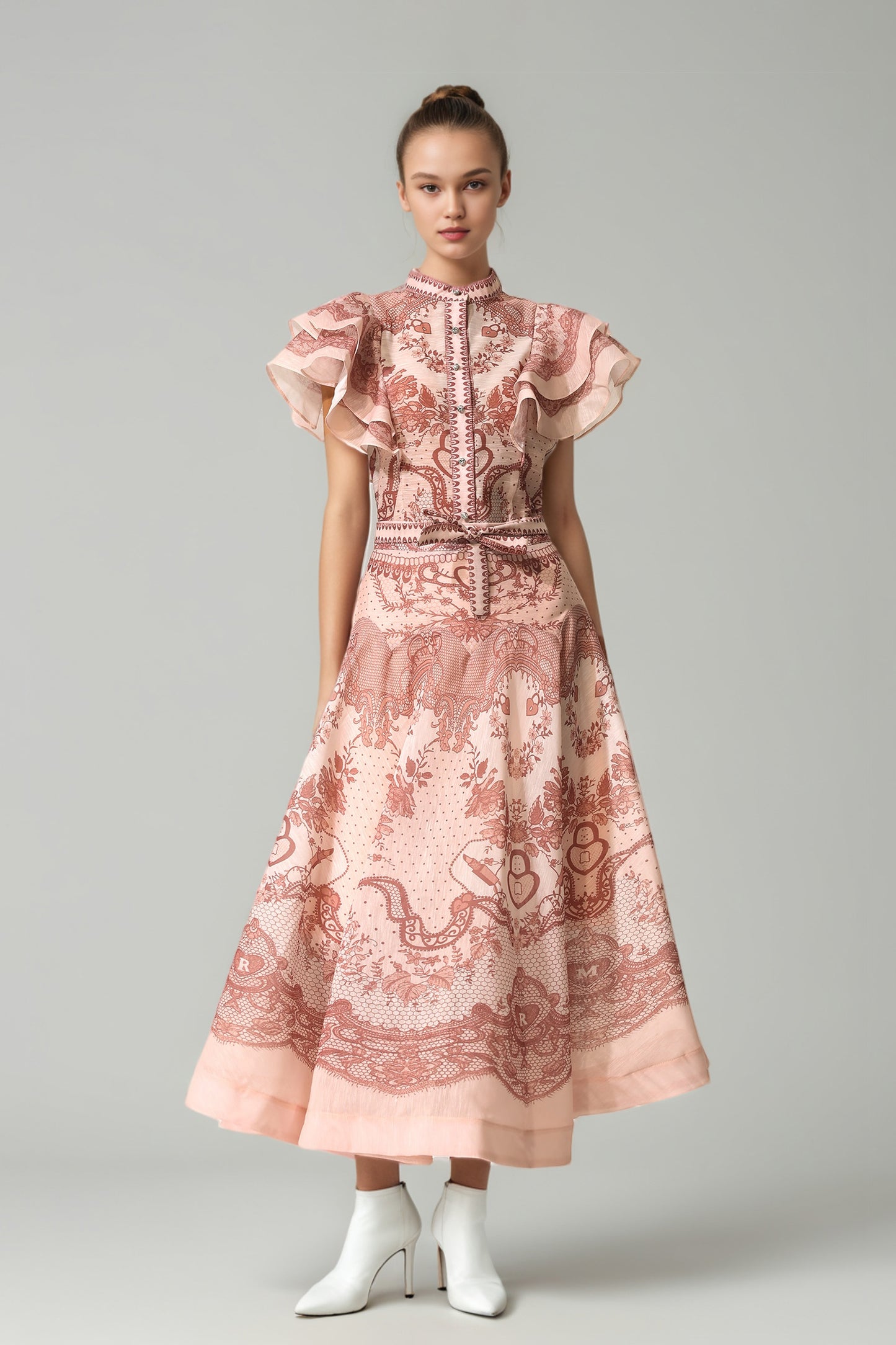 Brysta Flower Printed Set In Pink