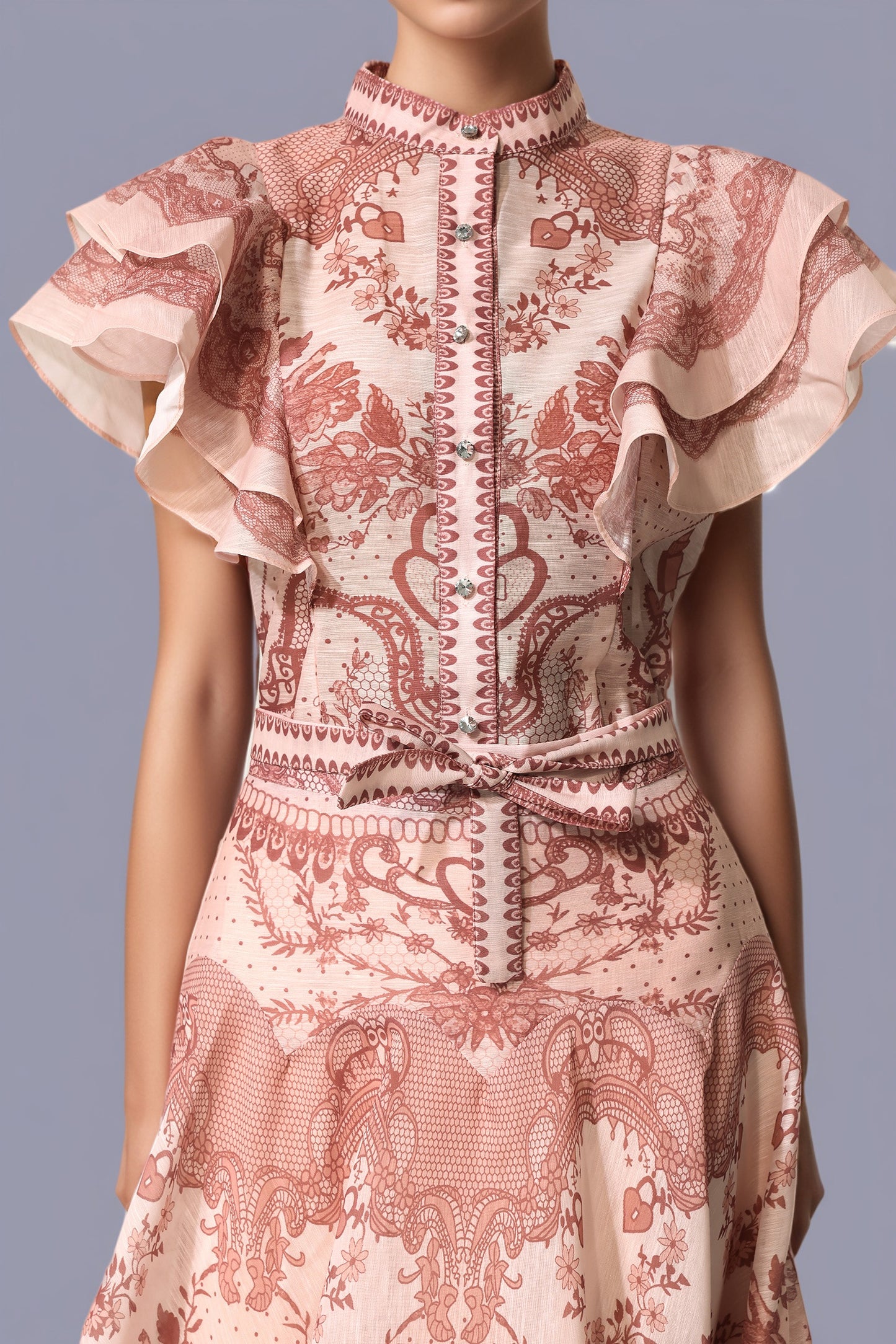 Brysta Flower Printed Set In Pink