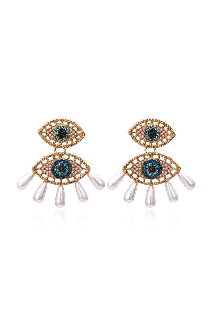 Nimat Devil's Eye Pearl Earrings