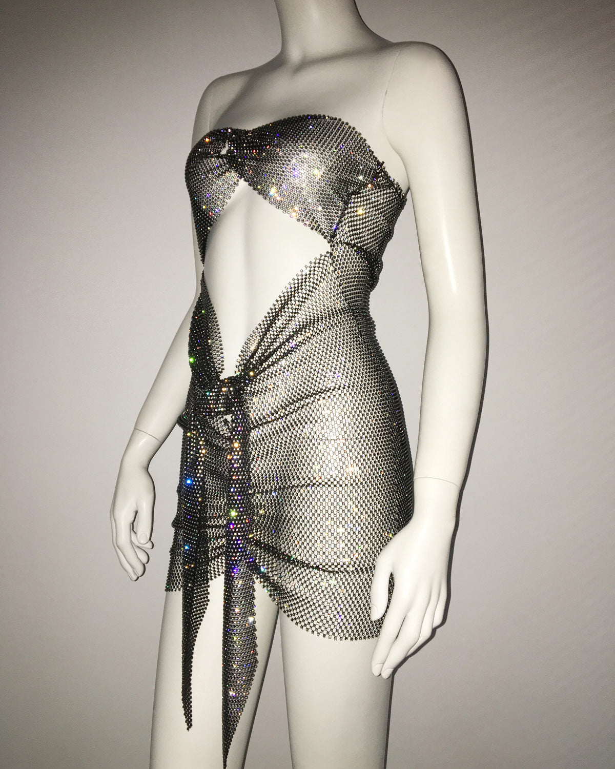 Serena Cutout Chainmail Mini Dress
