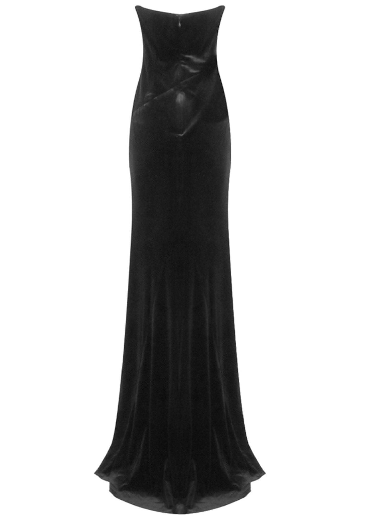 Roger Strapless Crystal Corset Maxi Velvet Dress In Hot Pink Black