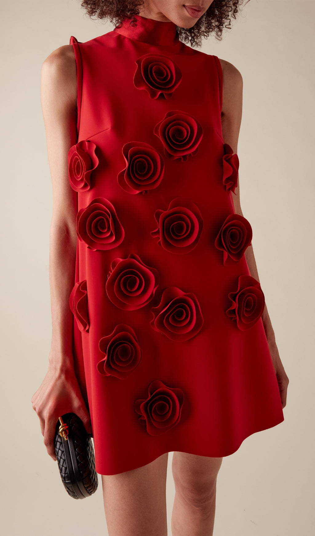 Ziegler Appliquéd Shift Mini Dress In Red