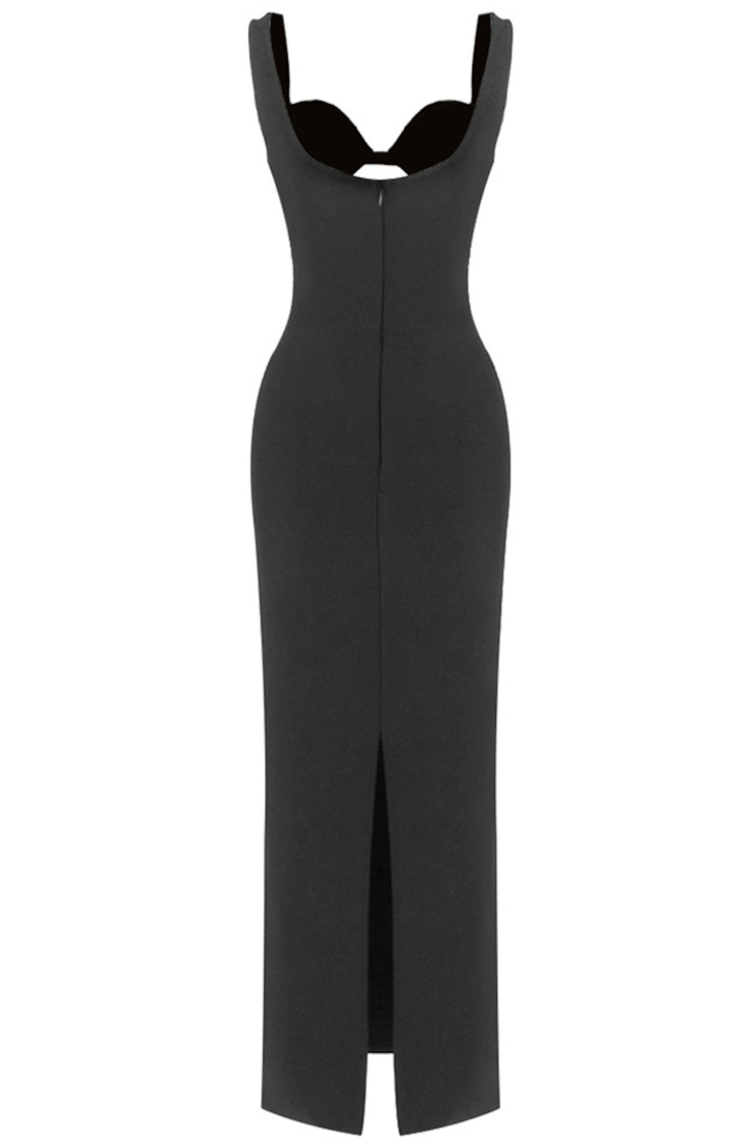 Elvrik Crystal Cutout Bustier Maxi Dress In Black