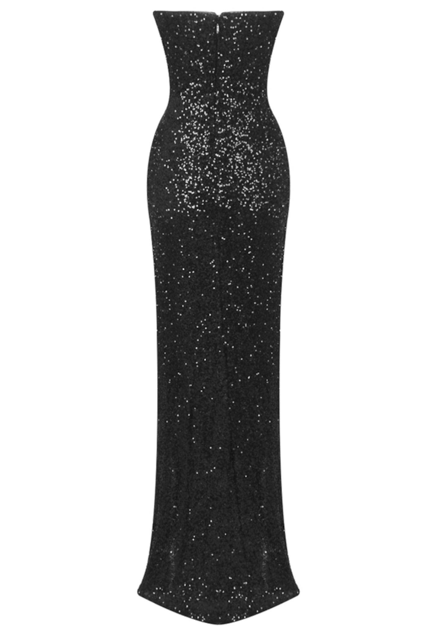 Renate Strapless Sequin Draped Maxi Dress In Black