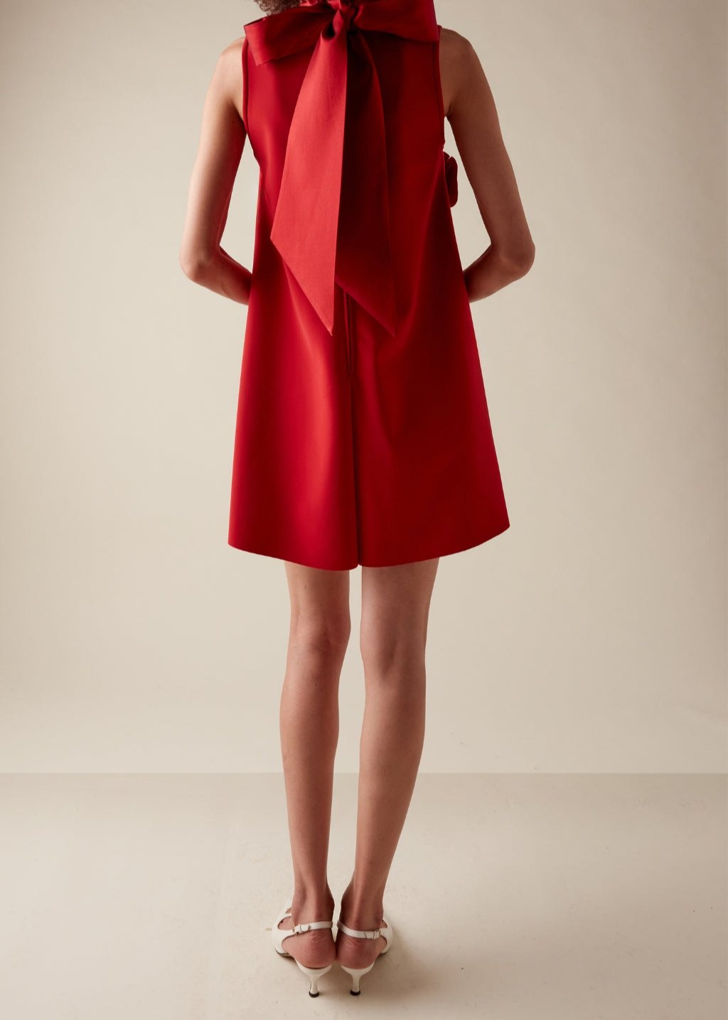 Ziegler Appliquéd Shift Mini Dress In Red