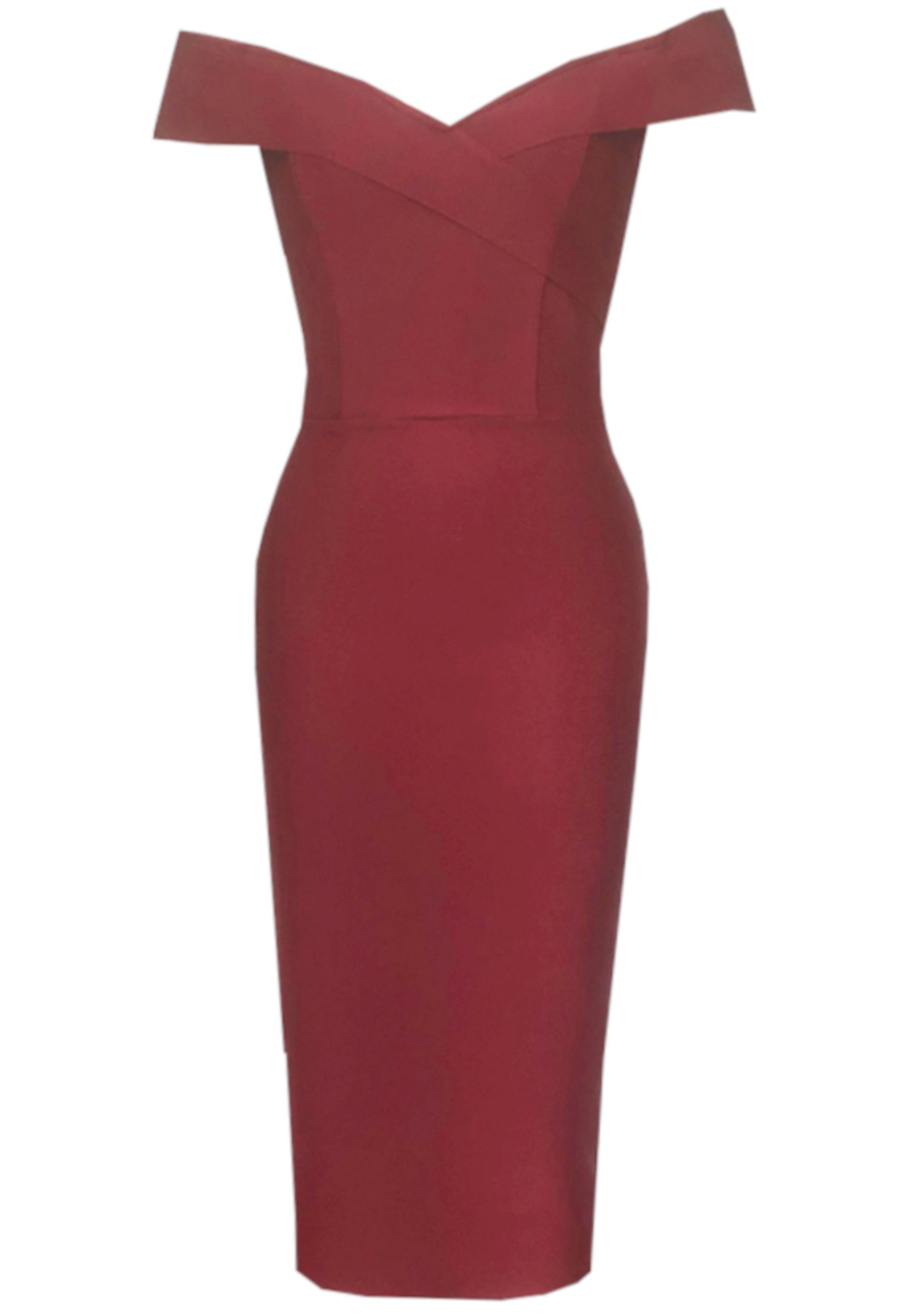 Lenny Bardot Midi Dress In Burgundy