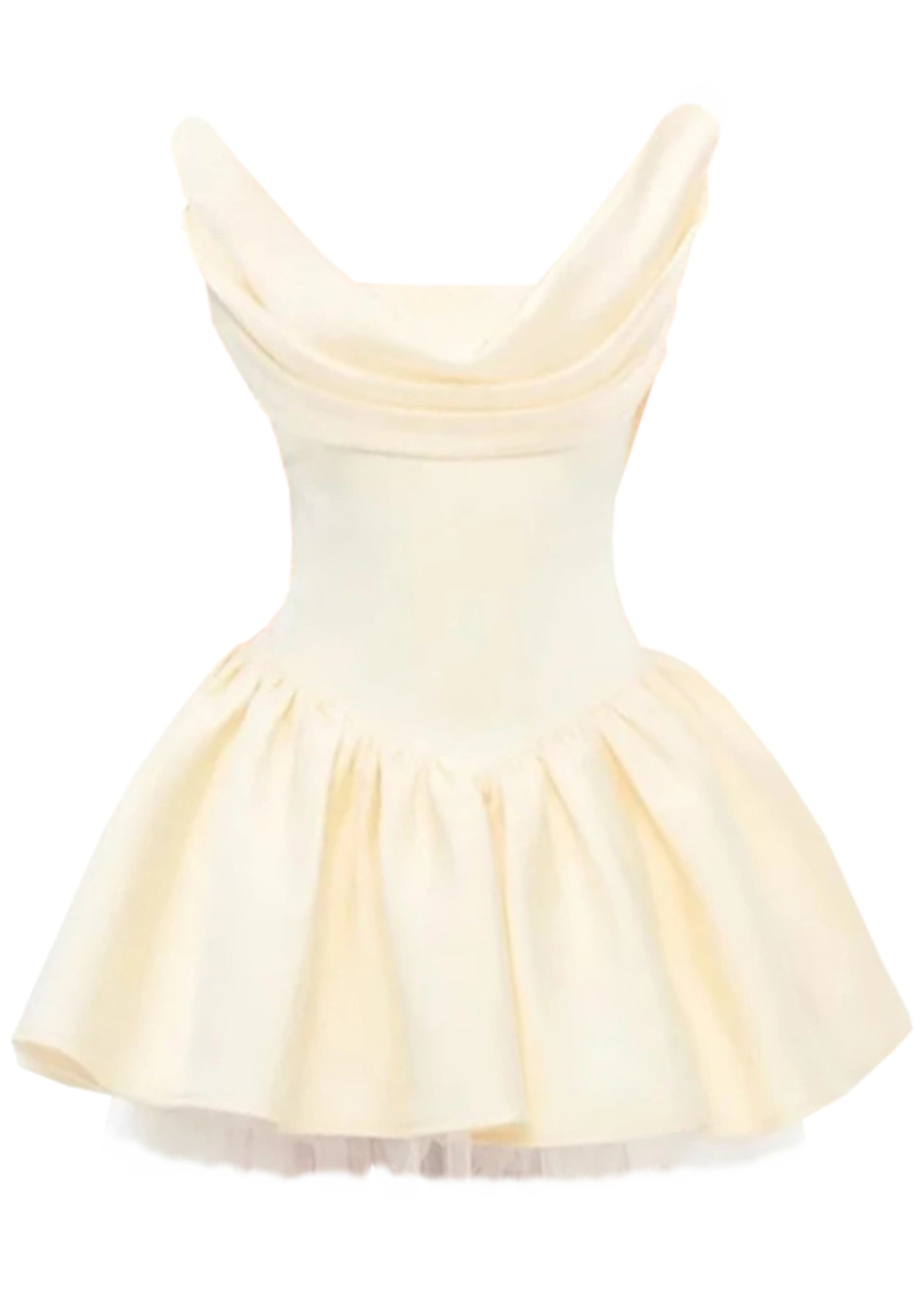 Jyria Draped Corset A Line Dress In Ivory