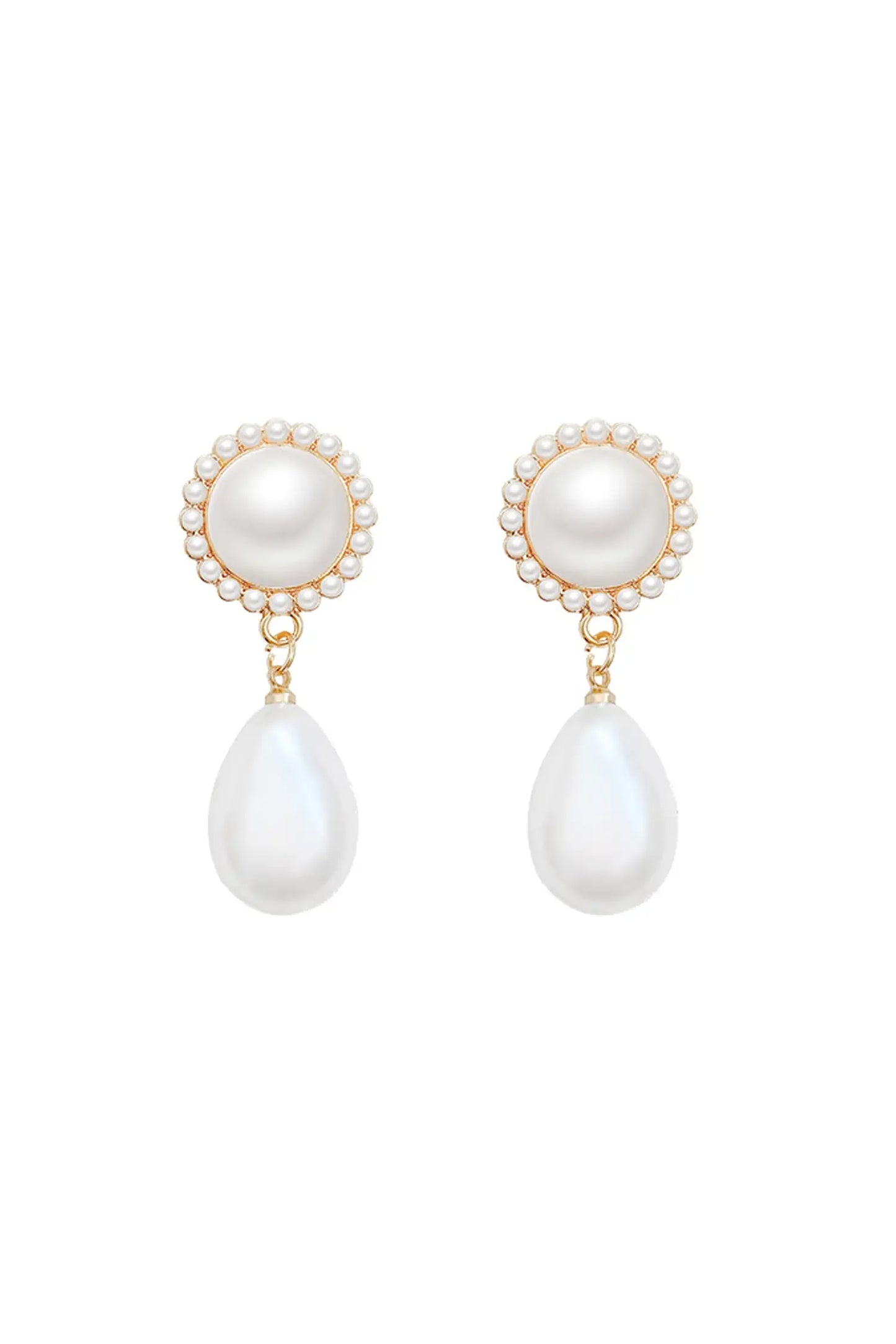 Jacki White Pear Earrings
