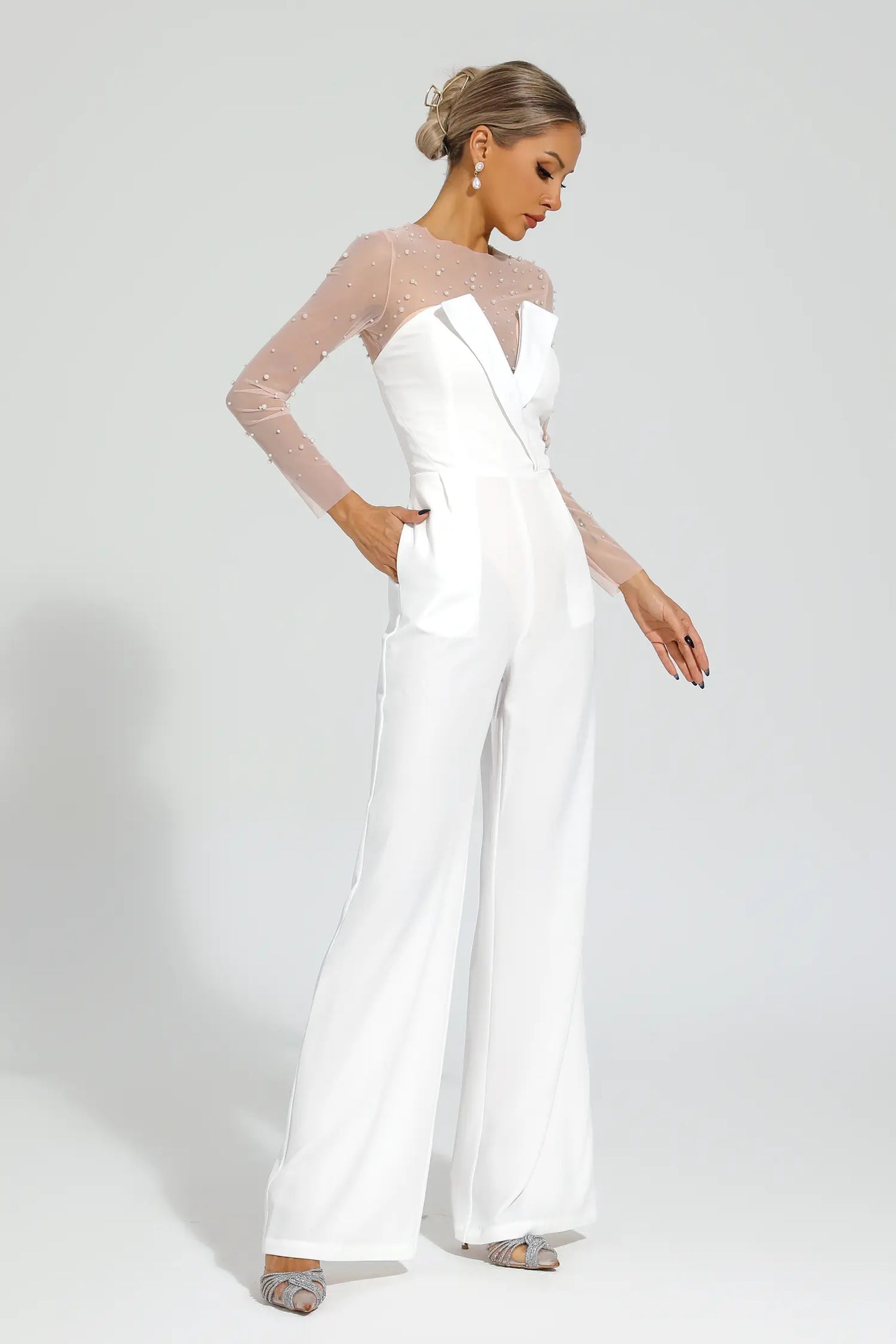 Paza Beaded Jumpsuit Two-Piece Set