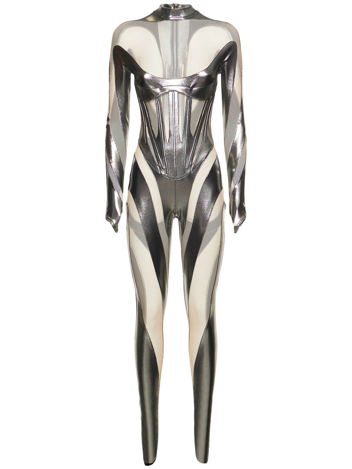 Bianey Long Sleeve Mesh Jumpsuit
