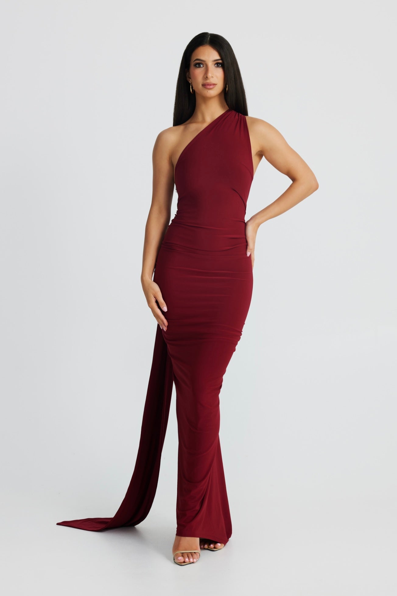 Garze Backless Maxi Dress In Wine Red S / Wine Garze Backless Maxi Dress In Wine Red S / Wine