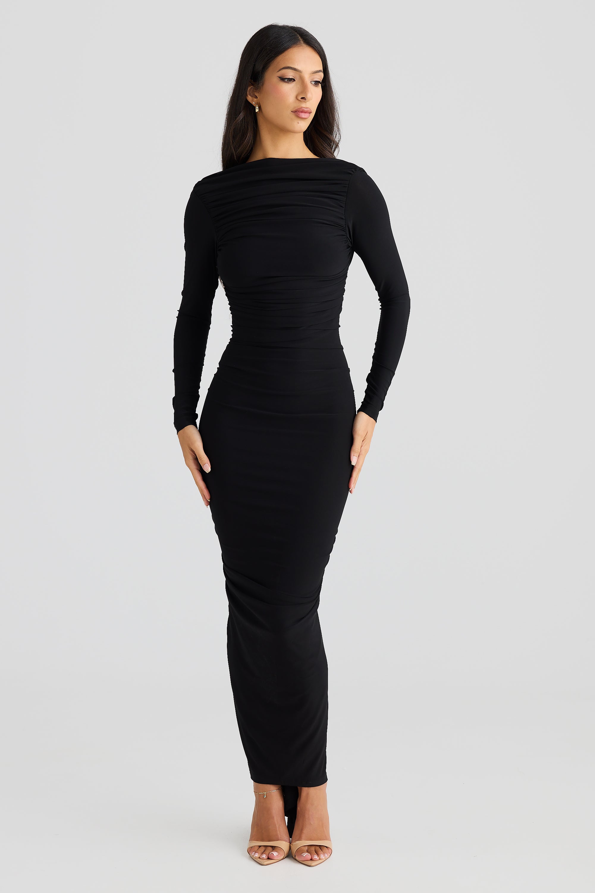 Latrisha Backless Maxi Dress In Black Night Novas Latrisha Backless Maxi Dress In Black Night Novas