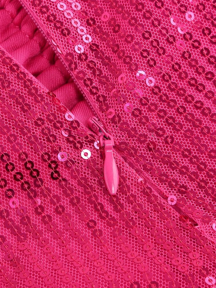 Clemma Sequin Cutout Suit In Pink