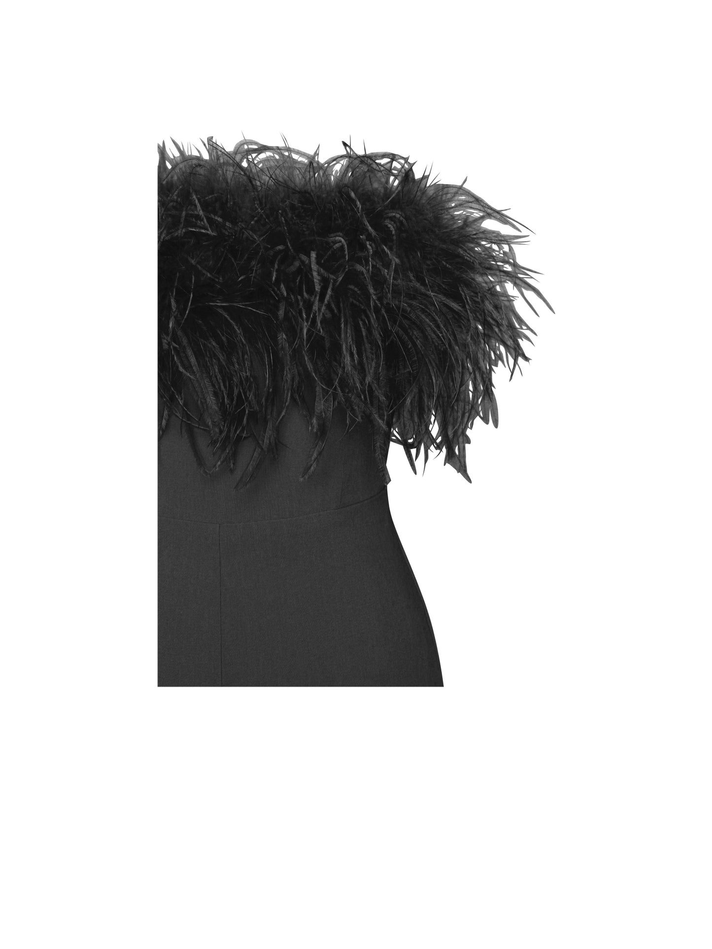 Antonia Bandeau Feather Bandage Jumpsuit