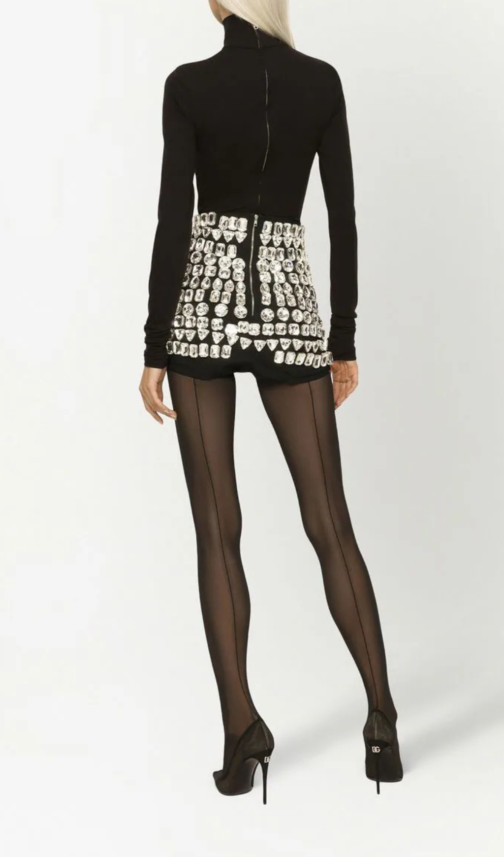 Leila High-Waisted Embellished Short