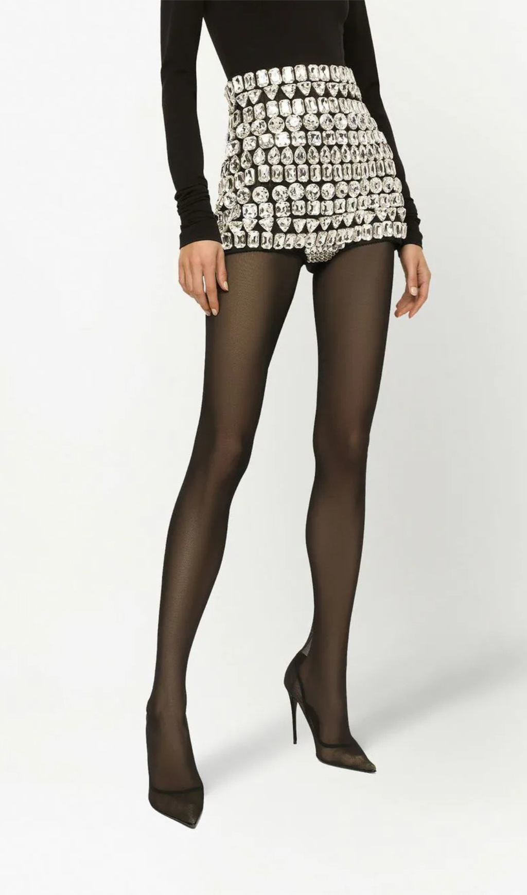 Leila High-Waisted Embellished Short
