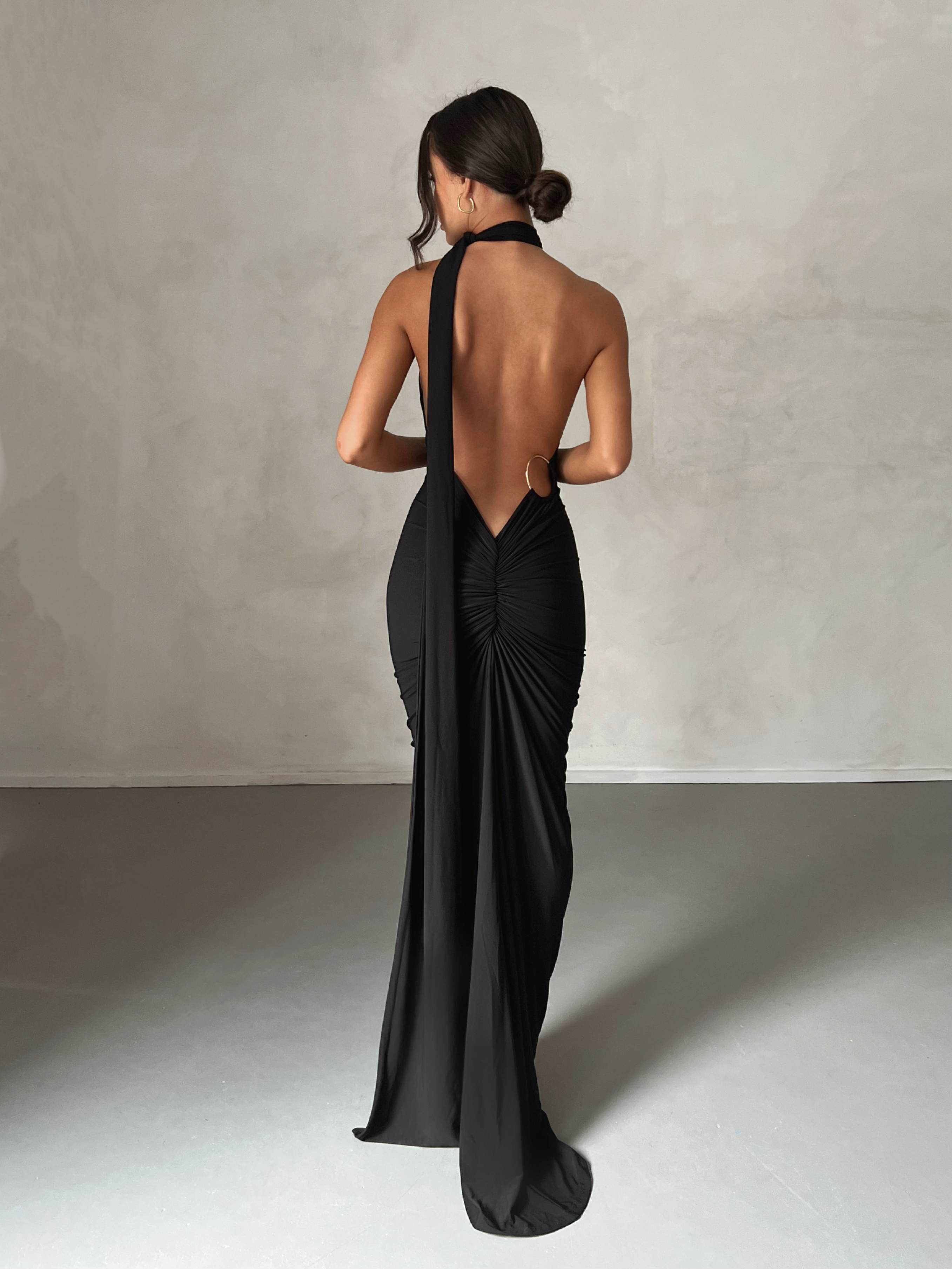 Garze Backless Maxi Dress In Black M Garze Backless Maxi Dress In Black M