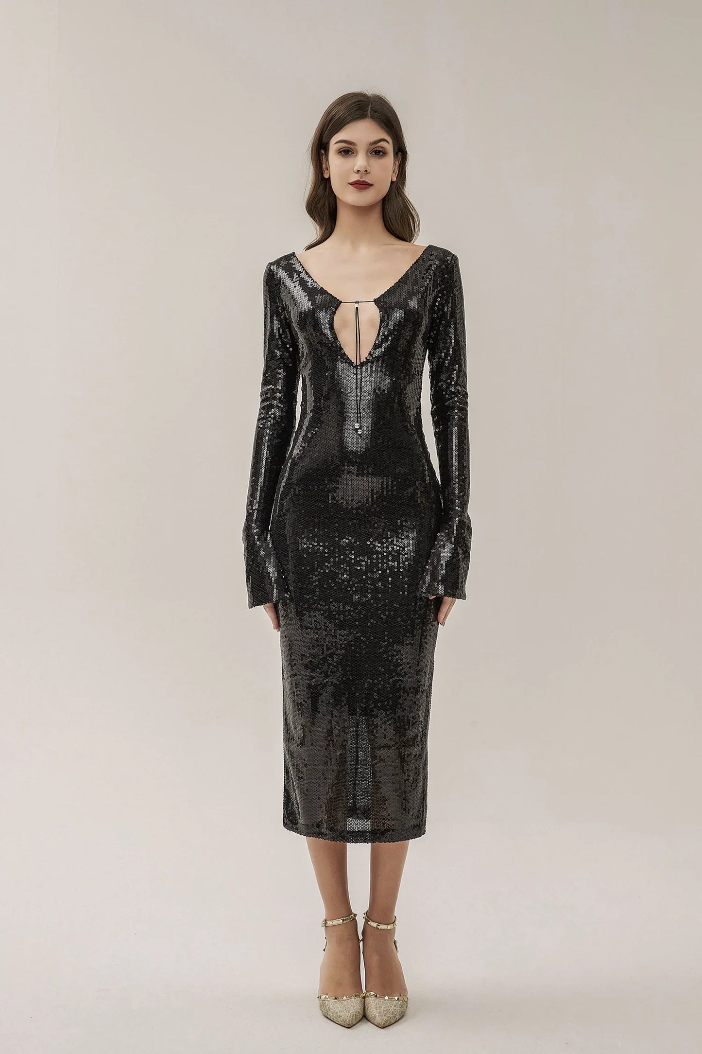 Louisa Black Sequin Maxi Dress