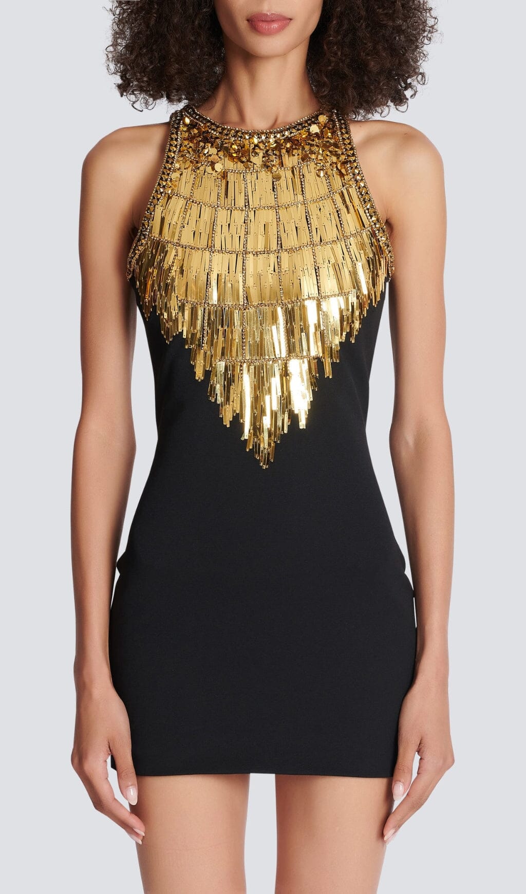 Cow Sequin Bandage Mini Dress In Black