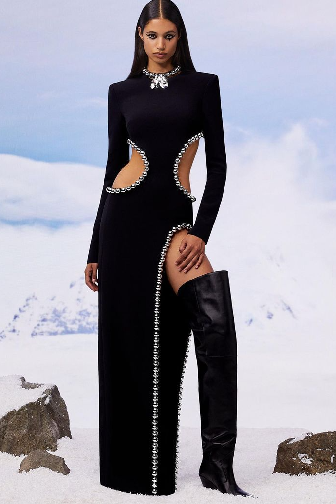 Circe Long Sleeve Cutout Bandage Dress Night Novas Circe Long Sleeve Cutout Bandage Dress Night Novas