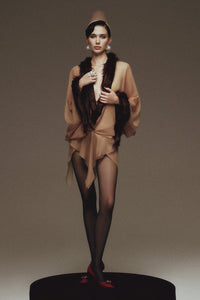 Lurek Asymmetric Faux Fur Mini Dress