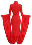 Jasleen High Neck Draped Maxi Dress