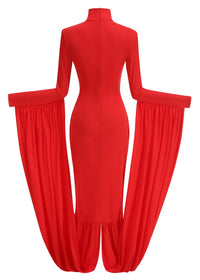 Jasleen High Neck Draped Maxi Dress