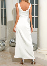Jamari Draped Maxi Dress In White