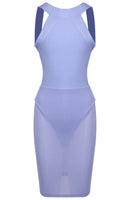 Faeldrin Halter Backless Bandage Midi Dress In Lavender