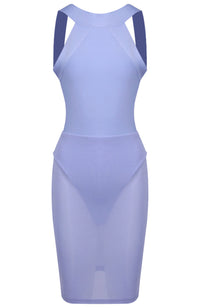 Faeldrin Halter Backless Bandage Midi Dress In Lavender