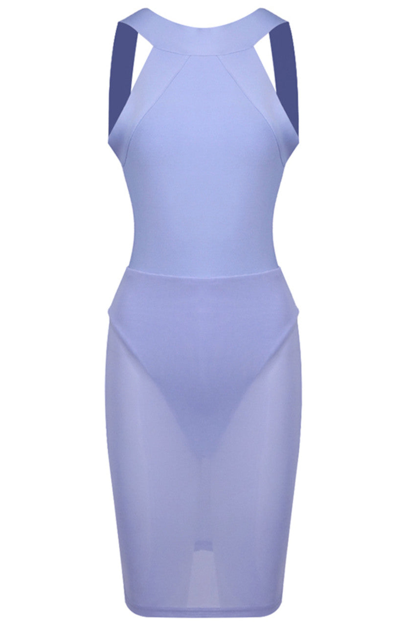 Faeldrin Halter Backless Bandage Midi Dress In Lavender