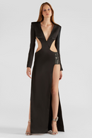 Gladys Cutout Rhinestone Maxi Dress