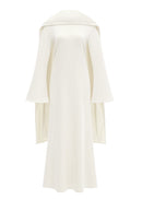 Emilie White Pearl Trim Shawl Detail Maxi Dress