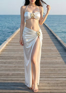 Nishat Bikini Three Piece Set In White