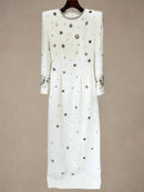 Agrafena Crystal Embellished Maxi Dress In Black