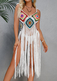 Irving Spaghetti Fringe Knitted Cover Up Dress